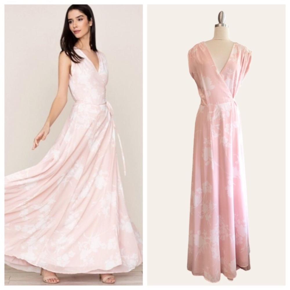 Yuma Kim sashay dress floral wrap maxi v neck sleeveless tie waist